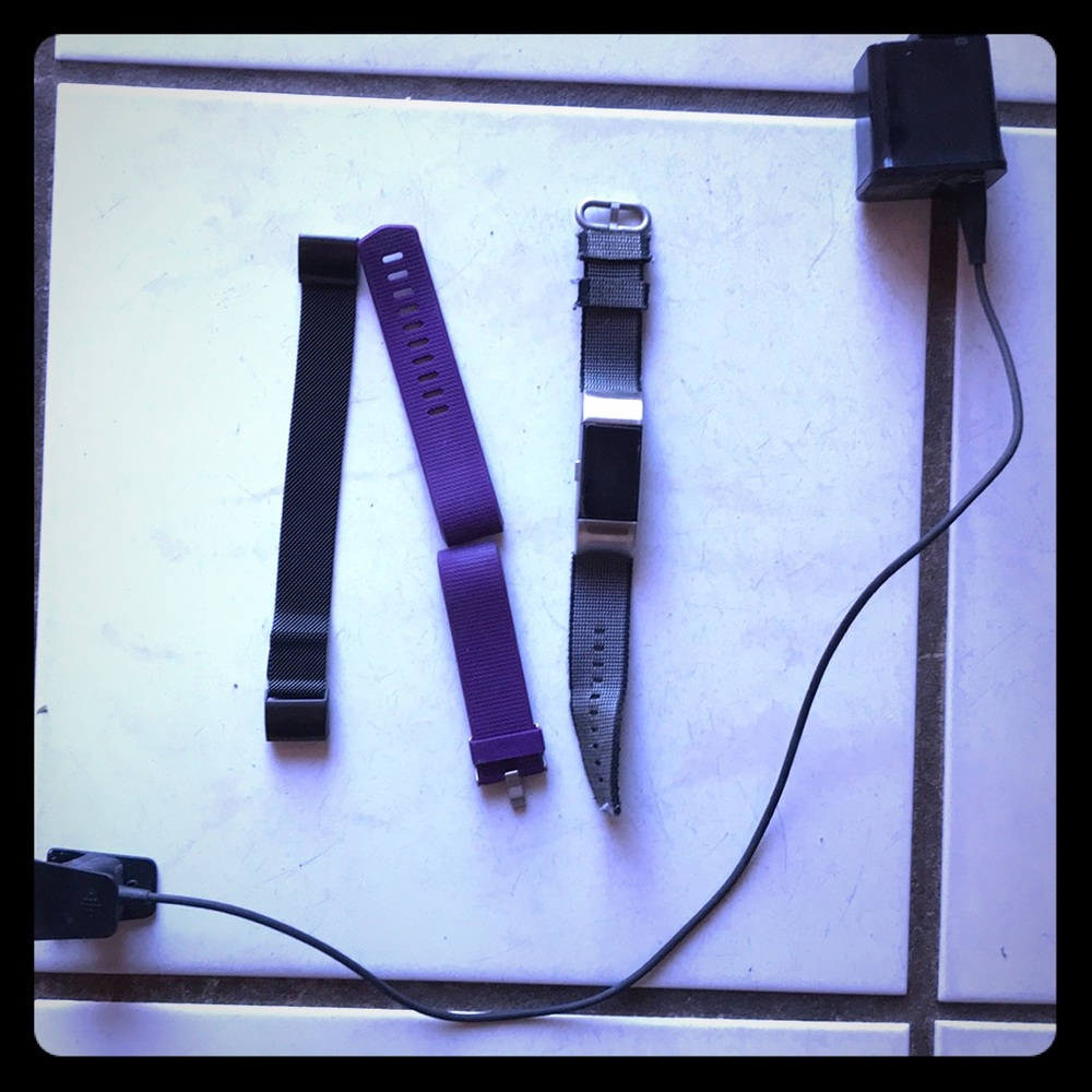 Fitbit with two extra bands